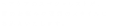 プライベートサロンでくつろぎの時間を・・・ヘアケアのスペシャリストが、髪のお悩みや理想のスタイルにお応えいたします