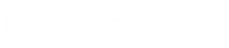 プライベートサロンでくつろぎの時間を・・・ヘアケアのスペシャリストが、髪のお悩みや理想のスタイルにお応えいたします